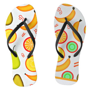Vibranly Fruity Kaleidoscope Pattern Badesandalen