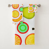 Vibranly Fruity Kaleidoscope Pattern Badhandtuch Set (Insitu)