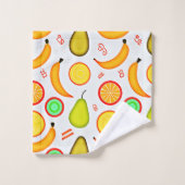 Vibranly Fruity Kaleidoscope Pattern Badhandtuch Set (Waschlappen)