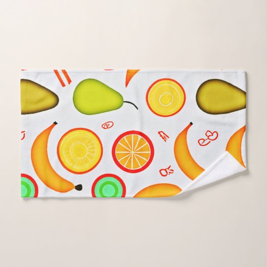 Vibranly Fruity Kaleidoscope Pattern Badhandtuch Set (Handtuch)