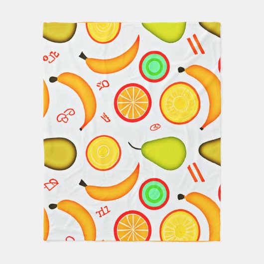 Vibranly Fruity Kaleidoscope Pattern Fleecedecke (Vorderseite)
