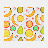 Vibranly Fruity Kaleidoscope Pattern Fleecedecke (Vorderseite (Horizontal))