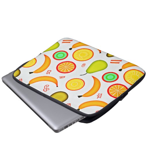 Vibranly Fruity Kaleidoscope Pattern Laptopschutzhülle (Vorne Knopf)