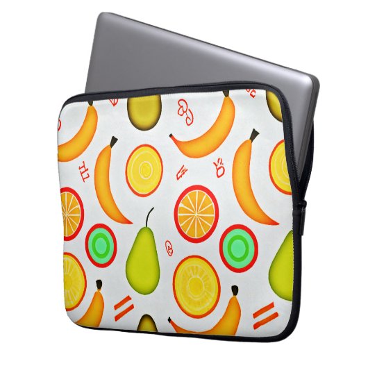 Vibranly Fruity Kaleidoscope Pattern Laptopschutzhülle (Vorderseite Links)