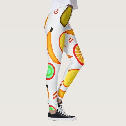 Vibranly Fruity Kaleidoscope Pattern Leggings (Rechts)