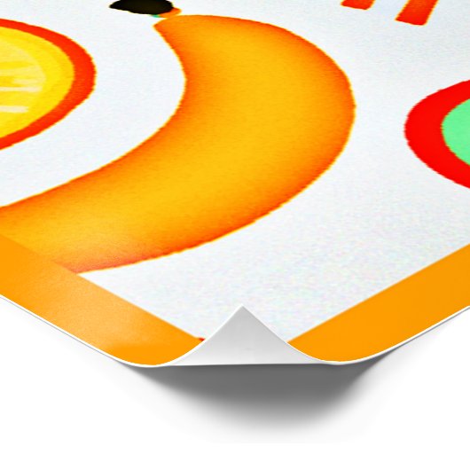 Vibranly Fruity Kaleidoscope Pattern Poster (Ecke)