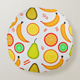 Vibranly Fruity Kaleidoscope Pattern Rundes Kissen