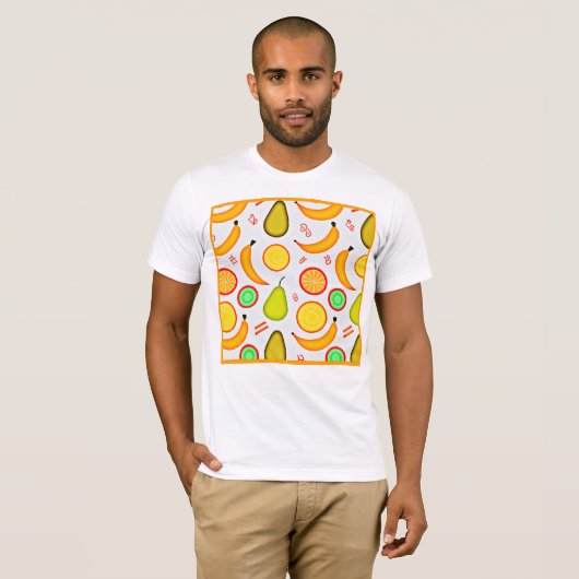 Vibranly Fruity Kaleidoscope Pattern T-Shirt (Vorne ganz)