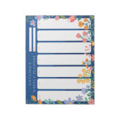 Vibranly Garden Floral Weekly Planner Notepad Blue Notizblock (Rotiert)