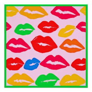 Vibranly Kissed by Colors Pattern Poster