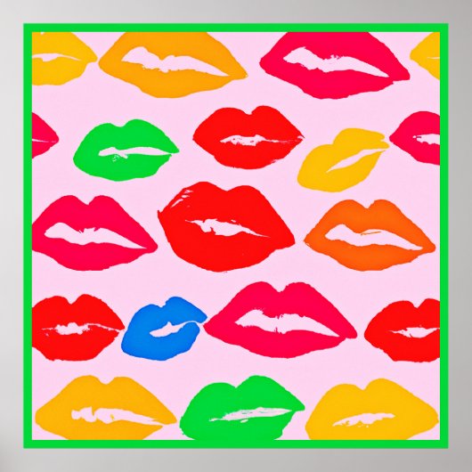 Vibranly Kissed by Colors Pattern Poster (Vorne)