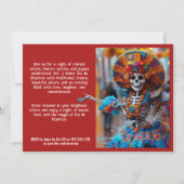 💀 Vibranly La Calavera in blau Einladung (Rückseite)