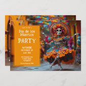 💀 Vibranly La Calavera Tänzerin Einladung (Vorne/Hinten)