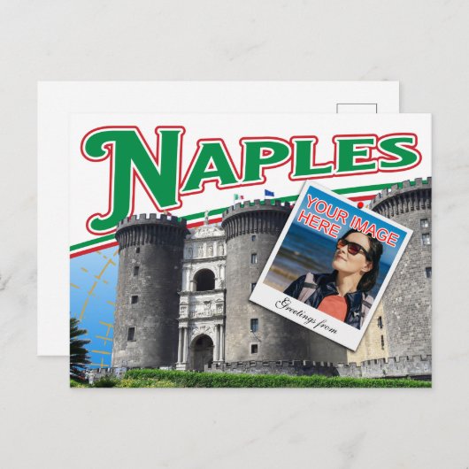 Vibranly Naples Italy photo collage Postkarte (Vorne/Hinten)