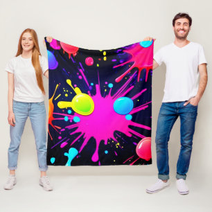 Vibranly Paint Spritzer Art Fleecedecke