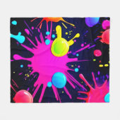 Vibranly Paint Spritzer Art Fleecedecke (Vorderseite (Horizontal))