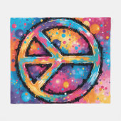 Vibranly Peace Fleece Blanket (Vorderseite (Horizontal))