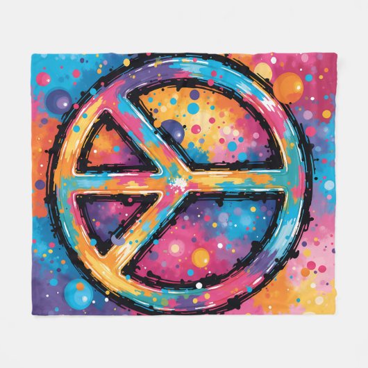 Vibranly Peace Fleece Blanket (Vorderseite (Horizontal))
