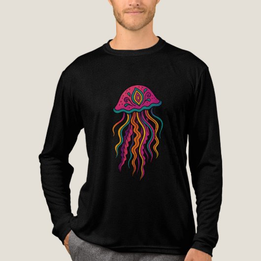 Vibranly Psychedelic Jellyfish Art T - Shirt (Vorderseite)