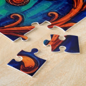 Vibranly Psychedelic Ocean Art - Abstrakt Waves Puzzle (Seite)