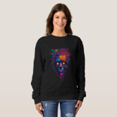 Vibranly Psychedelic Trippy Face Mind Meltdown Sur Sweatshirt (Vorne ganz)