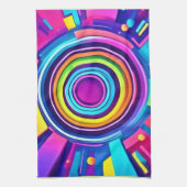 Vibranly Psychedelic Vortex Art Geschirrtuch (Vertikal)