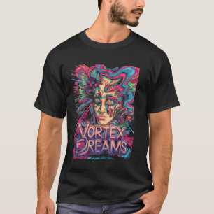 Vibranly Psychedelic Vortex Dreams Trippy Face Sur T-Shirt
