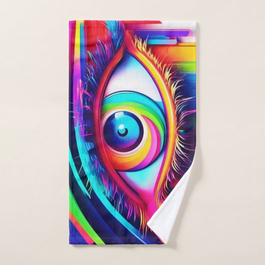 Vibranly Rainbow Eye Artwork Badhandtuch Set (Handtuch)