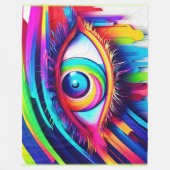 Vibranly Rainbow Eye Artwork Fleecedecke (Vorderseite)