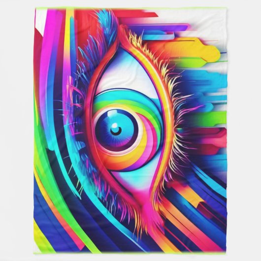 Vibranly Rainbow Eye Artwork Fleecedecke (Vorderseite)