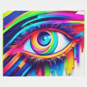 Vibranly Rainbow Eye Artwork Fleecedecke (Vorderseite (Horizontal))