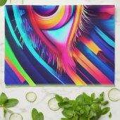 Vibranly Rainbow Eye Artwork Geschirrtuch (Gefaltet)