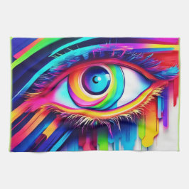 Vibranly Rainbow Eye Artwork Geschirrtuch