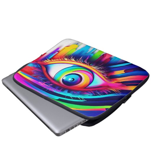 Vibranly Rainbow Eye Artwork Laptopschutzhülle (Vorne Knopf)