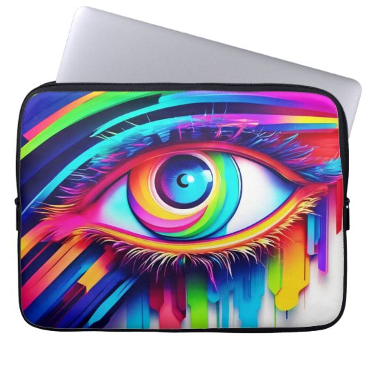Vibranly Rainbow Eye Artwork Laptopschutzhülle (Vorderseite)