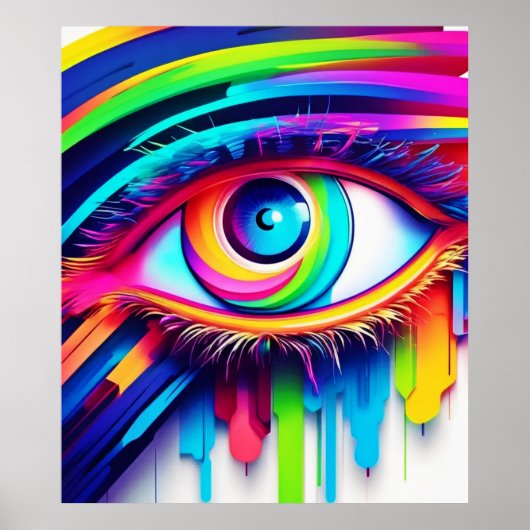 Vibranly Rainbow Eye Artwork Poster (Vorne)