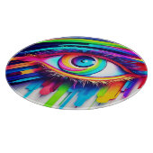 Vibranly Rainbow Eye Artwork Schneidebrett (Ecke)