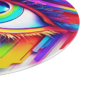 Vibranly Rainbow Eye Artwork Schneidebrett (Ecke)