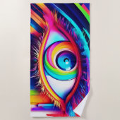 Vibranly Rainbow Eye Artwork Strandtuch (Vorderseite)