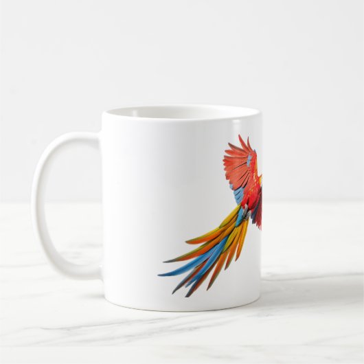 Vibranly Scarlet Macaw Parrot Tasse (Links)