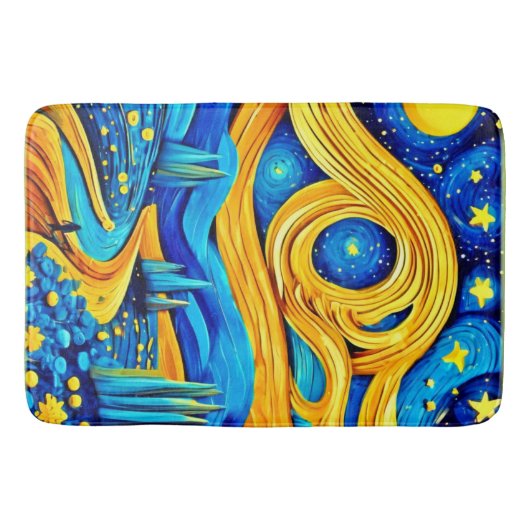 Vibranly Starry Artwork Badematte (Vorderseite)