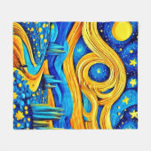 Vibranly Starry Artwork Fleecedecke (Vorderseite (Horizontal))