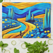 Vibranly Starry Artwork Geschirrtuch (Gefaltet)