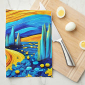 Vibranly Starry Artwork Geschirrtuch (Viertel Falte)