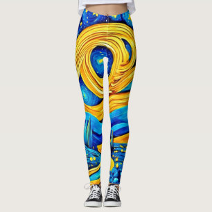 Vibranly Starry Artwork Leggings