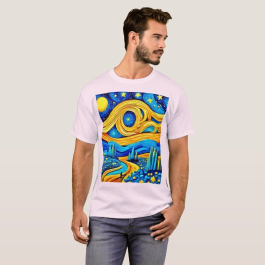 Vibranly Starry Artwork T-Shirt (Vorne ganz)
