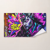Vibranly Street Art Glow Badhandtuch Set (Handtuch)