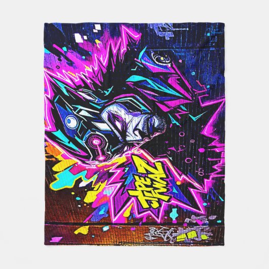 Vibranly Street Art Glow Fleecedecke (Vorderseite)
