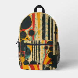 Vibranly Stylish Geometric Bauhaus Graffiti Patter Bedruckter Rucksack