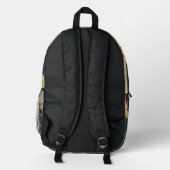 Vibranly Stylish Geometric Bauhaus Graffiti Patter Bedruckter Rucksack (Rückseite)